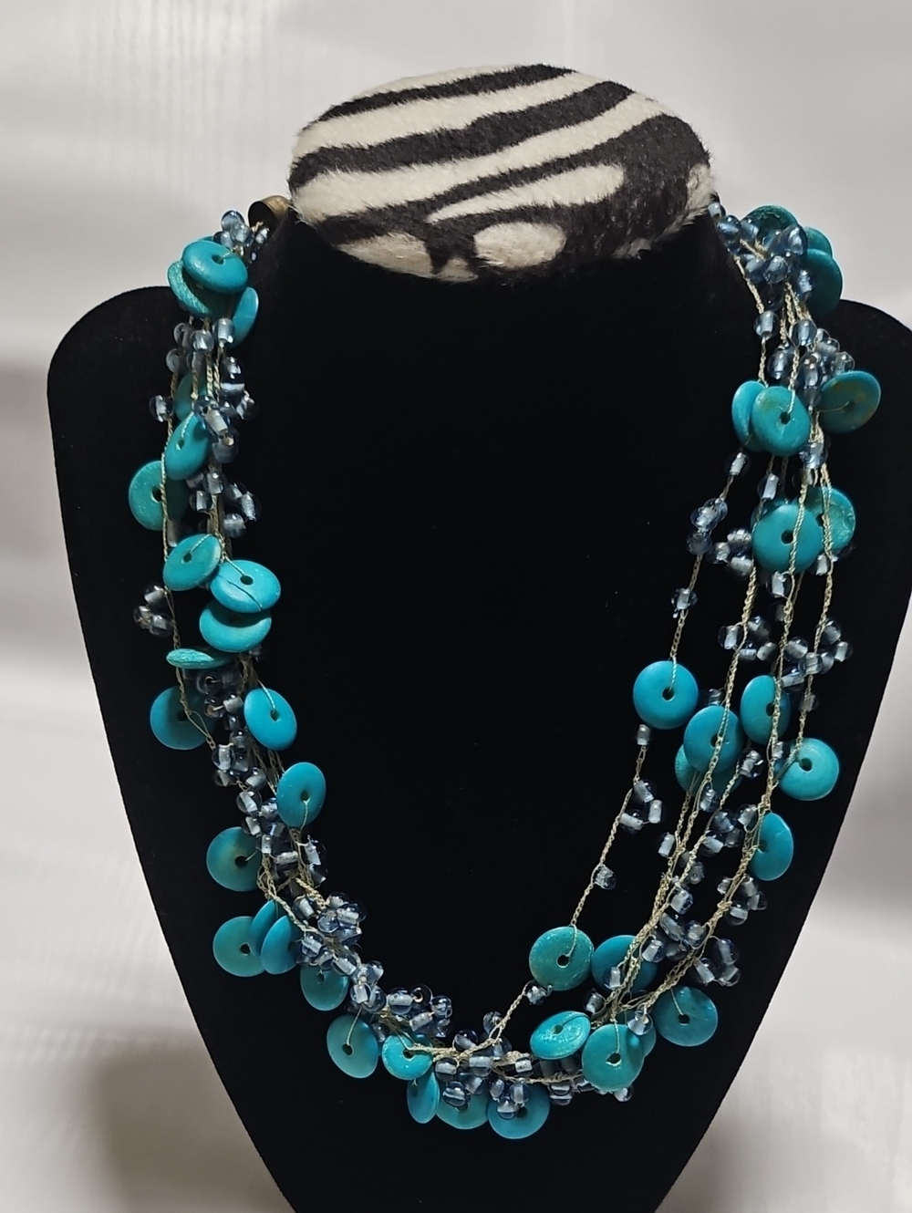 Turquoise Multi-Strand Beaded Necklace - Women Jewelry